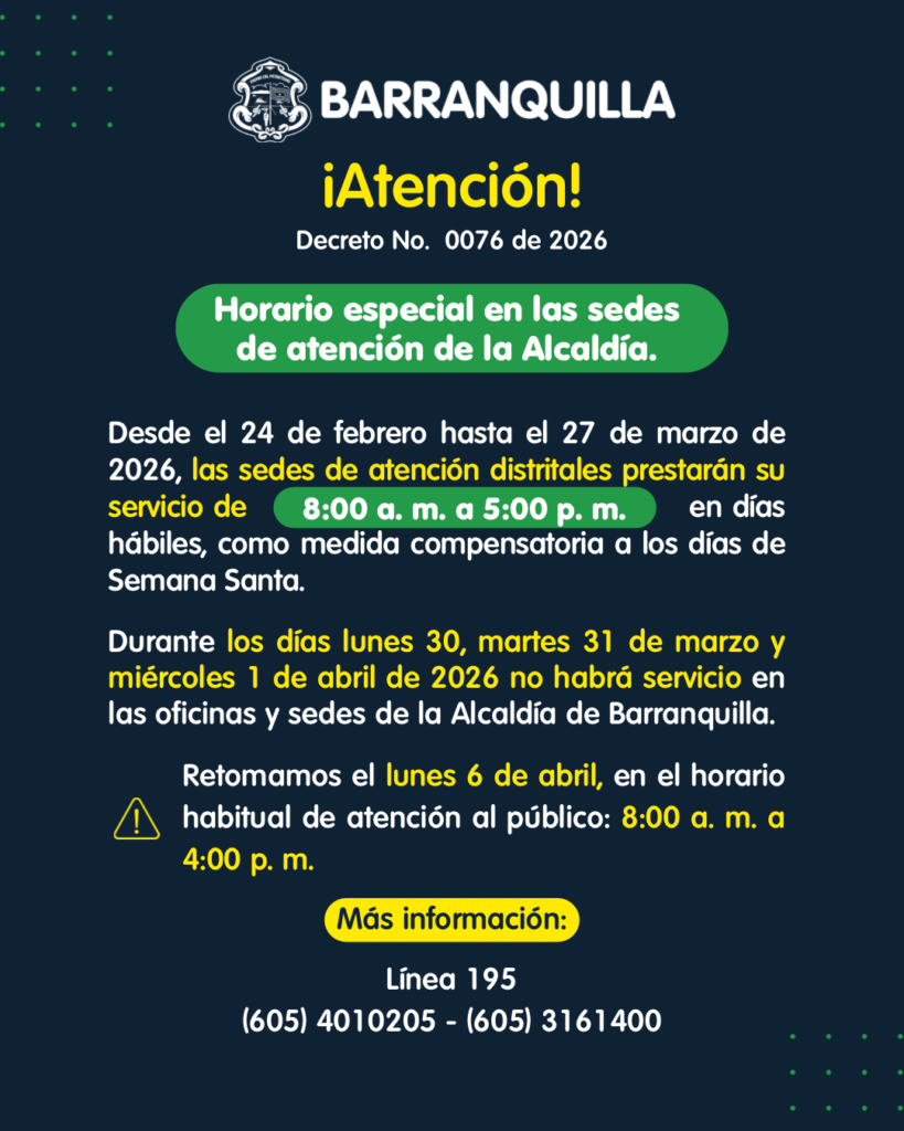 Alcaldía de Barranquilla establece horario especial por Semana Santa 42 Pieza grafica